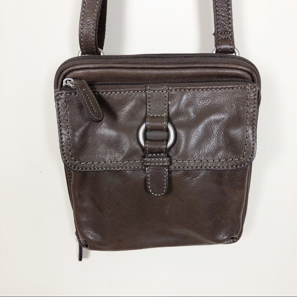 Fossil Brown Leather Crossbody Bag